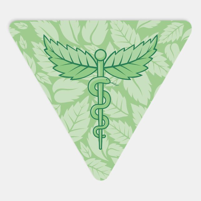 Adesivo Triangular Mint Caduceus com Fundo de Folgas (Criador carregado)