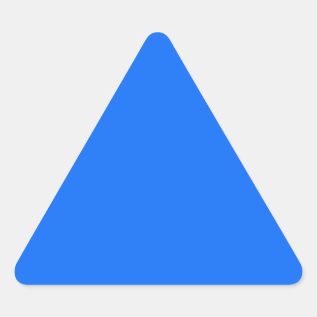 Adesivo Triangular modelo de cor de fundo sólido azul sólido (Frente)