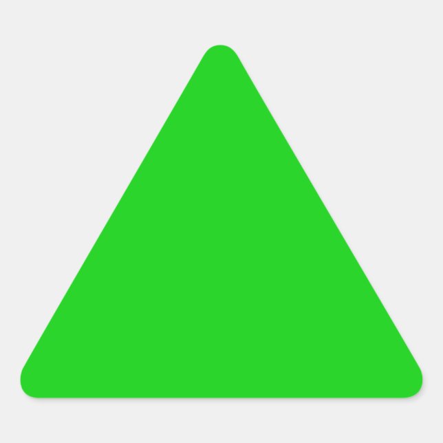 Adesivo Triangular modelo de fundo verde chocante - personalize o seu (Frente)