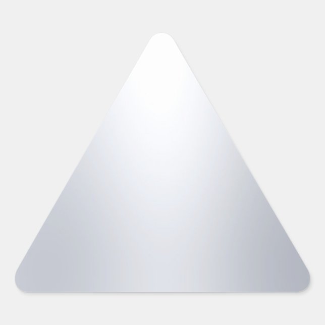 Adesivo Triangular Modelo em Branco de Visualização Prateada Elegante (Frente)