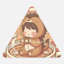Adesivo Triangular Modern Hedgehog Coffee Triangle Tech Decal