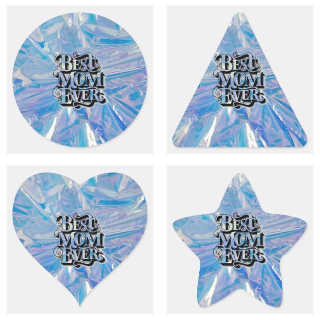 Adesivo Triangular Moderna e Tendencial Melhor Mãe do Mundo (Trendy And Modern Best Mom Ever Sticker)