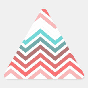 Adesivo Triangular Moderno, moderno, colorido ziguezague em chevron