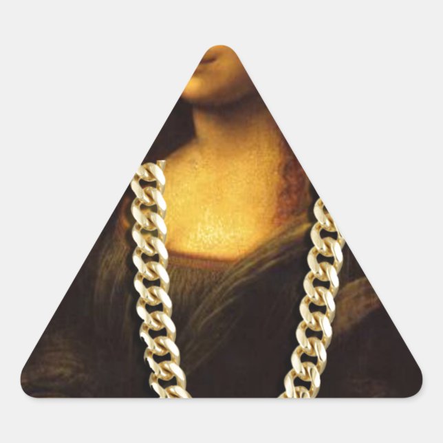 Adesivo Triangular Mona Lisa Thug Life Art Life (Frente)