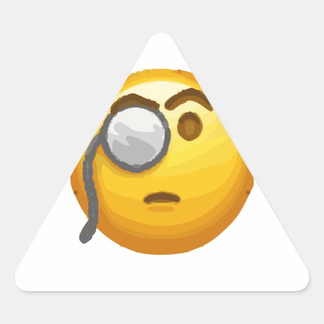 Adesivo Triangular monóculo emoji (Frente)