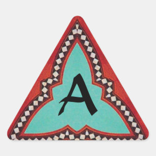 ADESIVO TRIANGULAR MONOGRAMA DE TRIÂNGULO GEOMÉTRICO DE ABSTRATO AZ