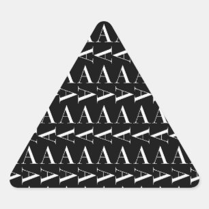 Adesivo Triangular Monograma - Letra Inicial A, Escolher Cor de Fundo