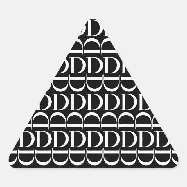 Adesivo Triangular Monograma - Letra Inicial D (Frente)