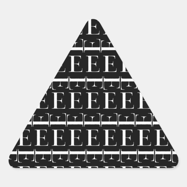Adesivo Triangular Monograma - Letra Inicial E (Frente)