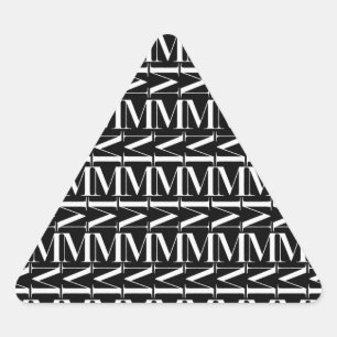 Adesivo Triangular Monograma - Letra Inicial M