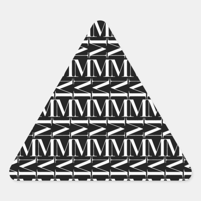 Adesivo Triangular Monograma - Letra Inicial M (Frente)