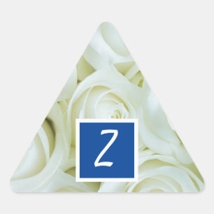 Adesivo Triangular Monograma Personalizado Real Blue Trendy   Rosas b