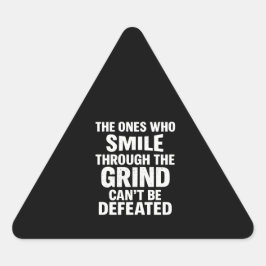 Adesivo Triangular Movimentação do ginásio do sorriso com texto branc