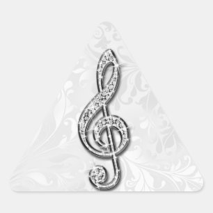 Adesivo Triangular Música Nota Floral Damask Diamante Impresso