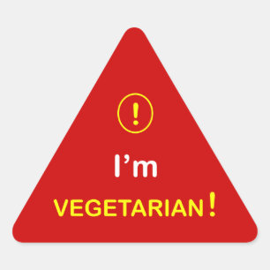 Adesivo Triangular n3 - ~ alerta da comida eu sou VEGETARIANO