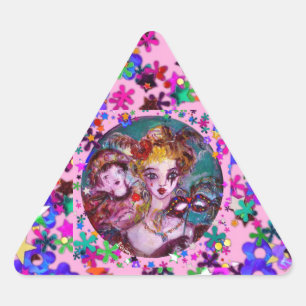 ADESIVO TRIANGULAR NAMORADOS VENETIANO DO MASCARADA CONFETTI