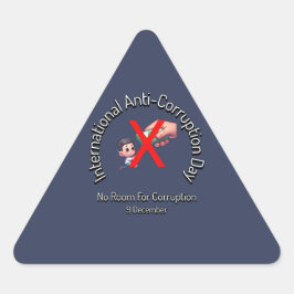 Adesivo Triangular Não há espaço para Corrupção. Dia Anti-Corrupção