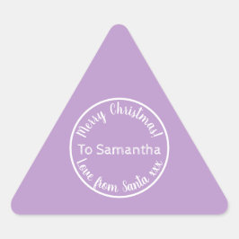 Adesivo Triangular Natal personalizado de Papai Noel Lilac