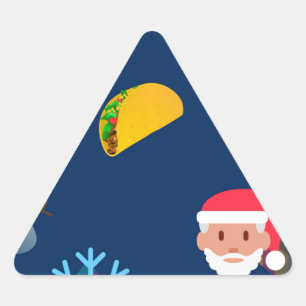 Adesivo Triangular natal taco emoji