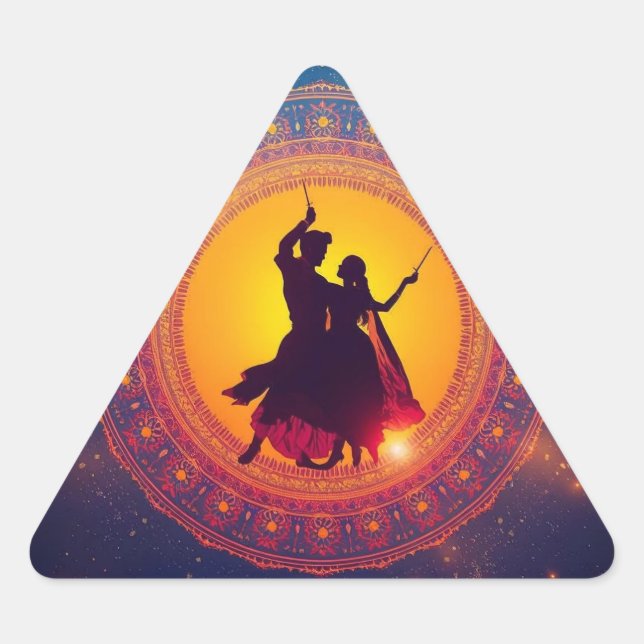 Adesivo Triangular Navratri - Um Festival de Devoção e Dança (Frente)