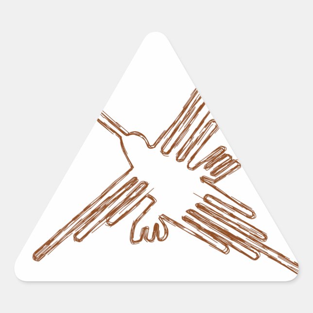 Adesivo Triangular Nazca Lines Hummingbird Sketch (Frente)