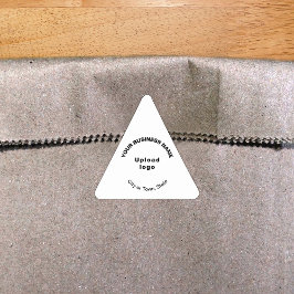 Adesivo Triangular Nome comercial, logotipo e localização em branco