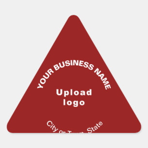 Adesivo Triangular Nome comercial, logotipo e localização em vermelho