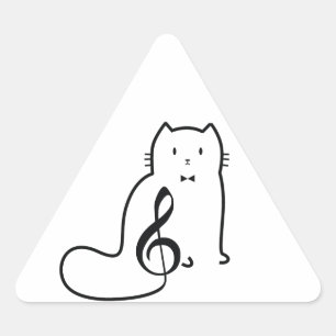 ADESIVO TRIANGULAR NOTA CAT E MÚSICA
