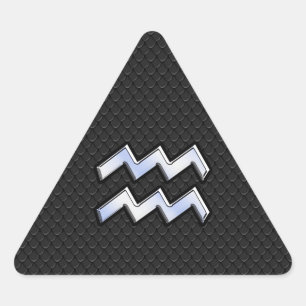 Adesivo Triangular O cromo gosta do zodíaco do Aquário na pele de