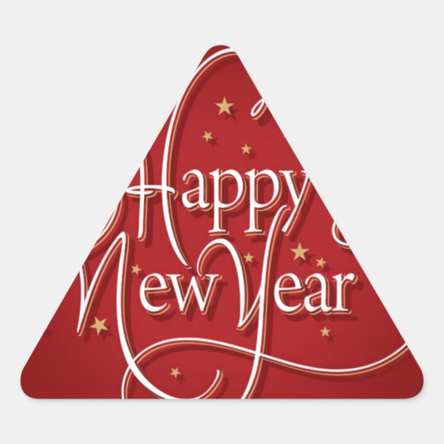 Adesivo Triangular O feliz ano novo (Frente)