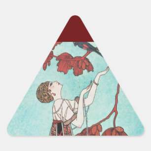 ADESIVO TRIANGULAR O PÁSSARO LEVE, DESIGNADOR DE MODA BELA