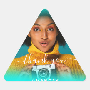 Adesivo Triangular Obrigado Foto Foto Noiva Sweet16 Triângulo Wow