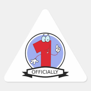 Adesivo Triangular Oficialmente 1 bandeira do aniversário