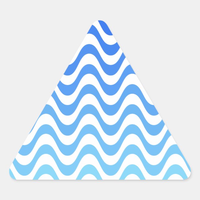 Adesivo Triangular Ondas Azuis Gradiente (Frente)