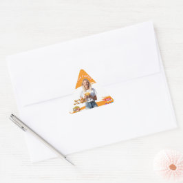 Adesivo Triangular Orange Smiling Blonde Woman Fries Family Fun