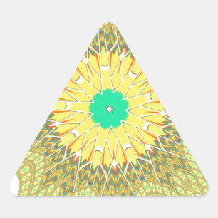 Adesivo Triangular Ouro Amarelo - Padrão tribal africano