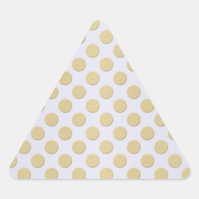 Adesivo Triangular Ouro e Bolinhas Brancas (Frente)
