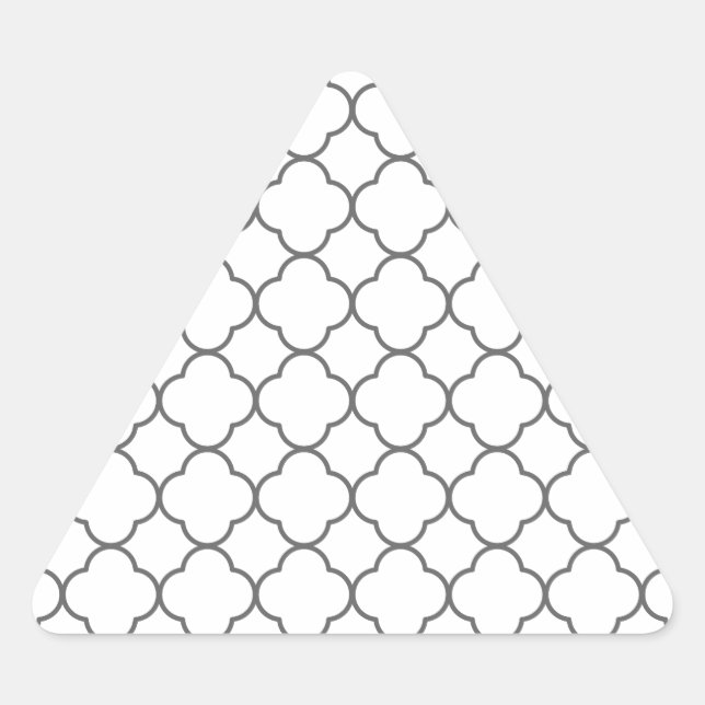 Adesivo Triangular Padrão Clássico de Quatrefoil (Frente)