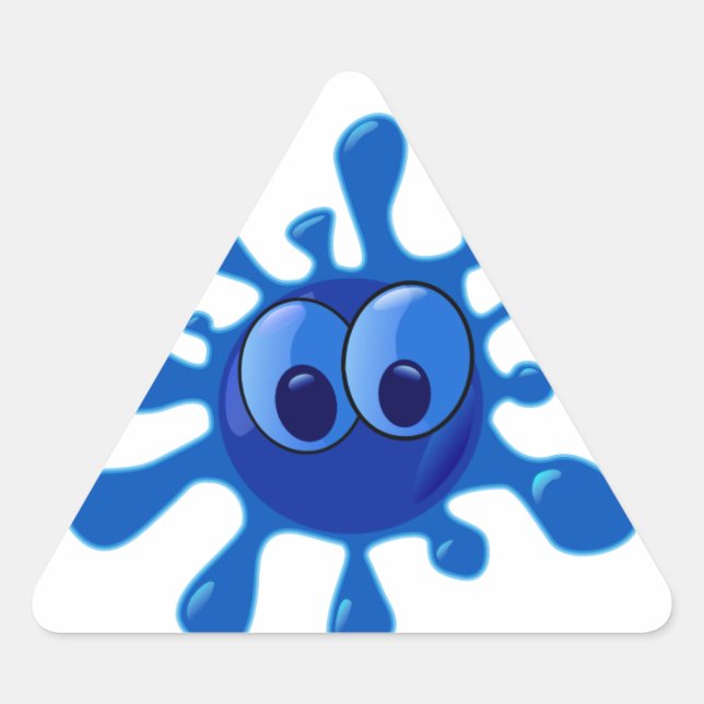 Adesivo Triangular Padrão Colorido de Espalhamento Funny Azul (Frente)