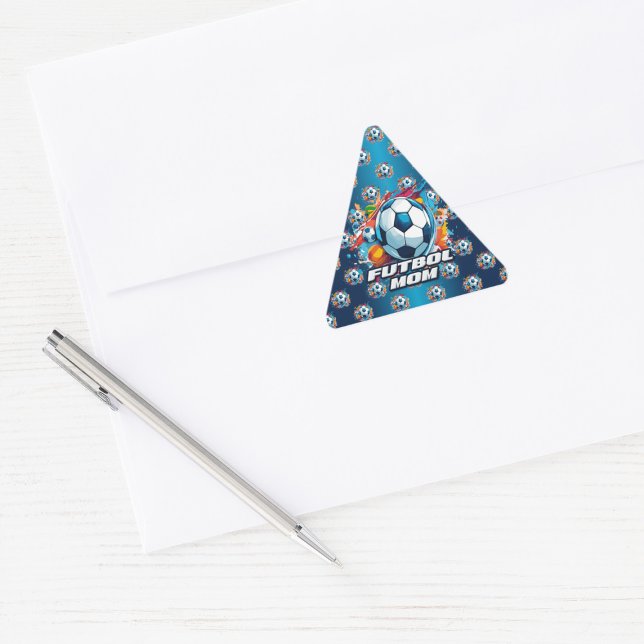Adesivo Triangular Padrão de Bola de Futebol da Mãe futebol (Criador carregado)