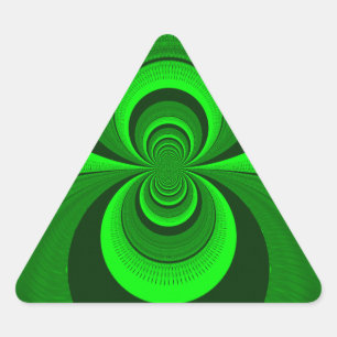 Adesivo Triangular Padrão de caleidoscópio verde brilhante abstrato