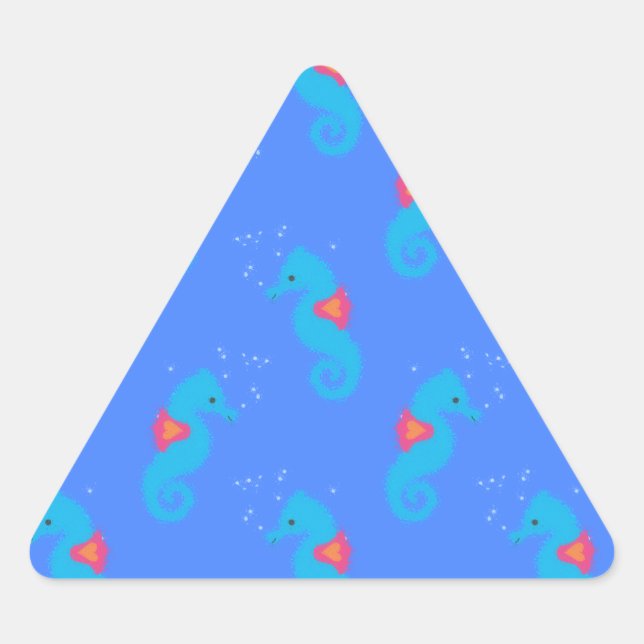 Adesivo Triangular Padrão de Cavalo Azul (Frente)