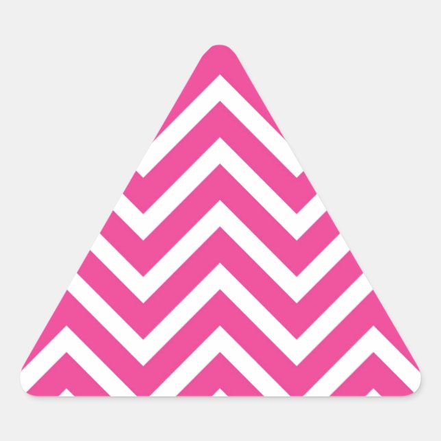 Adesivo Triangular Padrão de Chevron Rosa Girly (Frente)