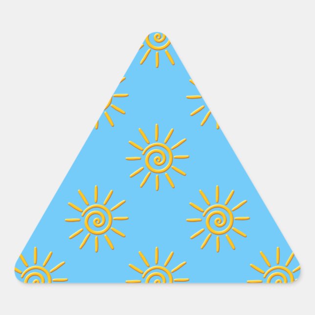 Adesivo Triangular Padrão de Desenho Amarelo 3D (Frente)