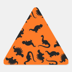 Adesivo Triangular Padrão de Dinossauro Fofo em Laranja