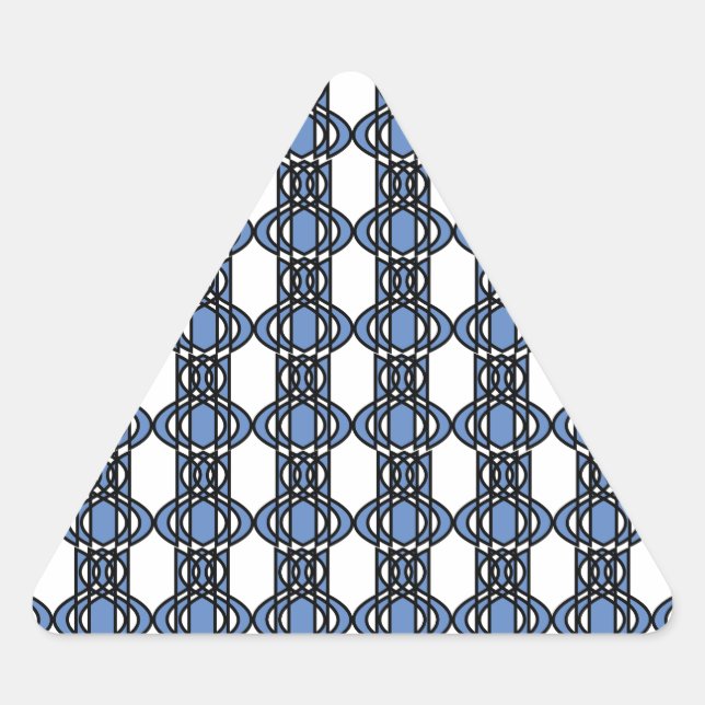 Adesivo Triangular Padrão de escaravelho Abstrato Azul do Mod Retro (Frente)