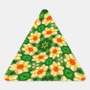 Adesivo Triangular Padrão de Flores de páscoa