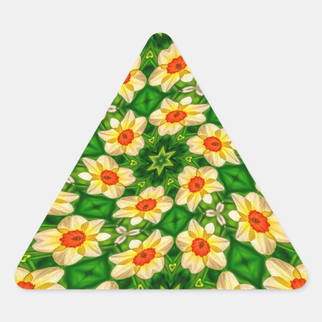 Adesivo Triangular Padrão de Flores de páscoa (Frente)