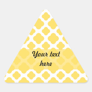 Adesivo Triangular Padrão de Quatrefoil Amarelo-limão e Branco