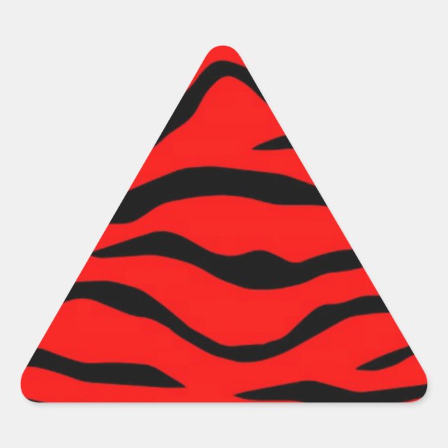 Adesivo Triangular Padrão de Tigre Vermelho (Frente)